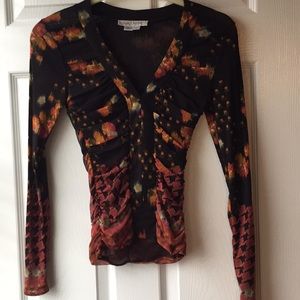 Black Multi-Color Kay Unger Designer Top-Stretchy